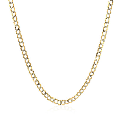 2.6 mm 14k Two Tone Gold Pave Curb Chain Bids.com