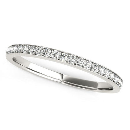 14k White Gold Prong Setting Round Diamond Wedding Band (1/5 cttw) Bids.com