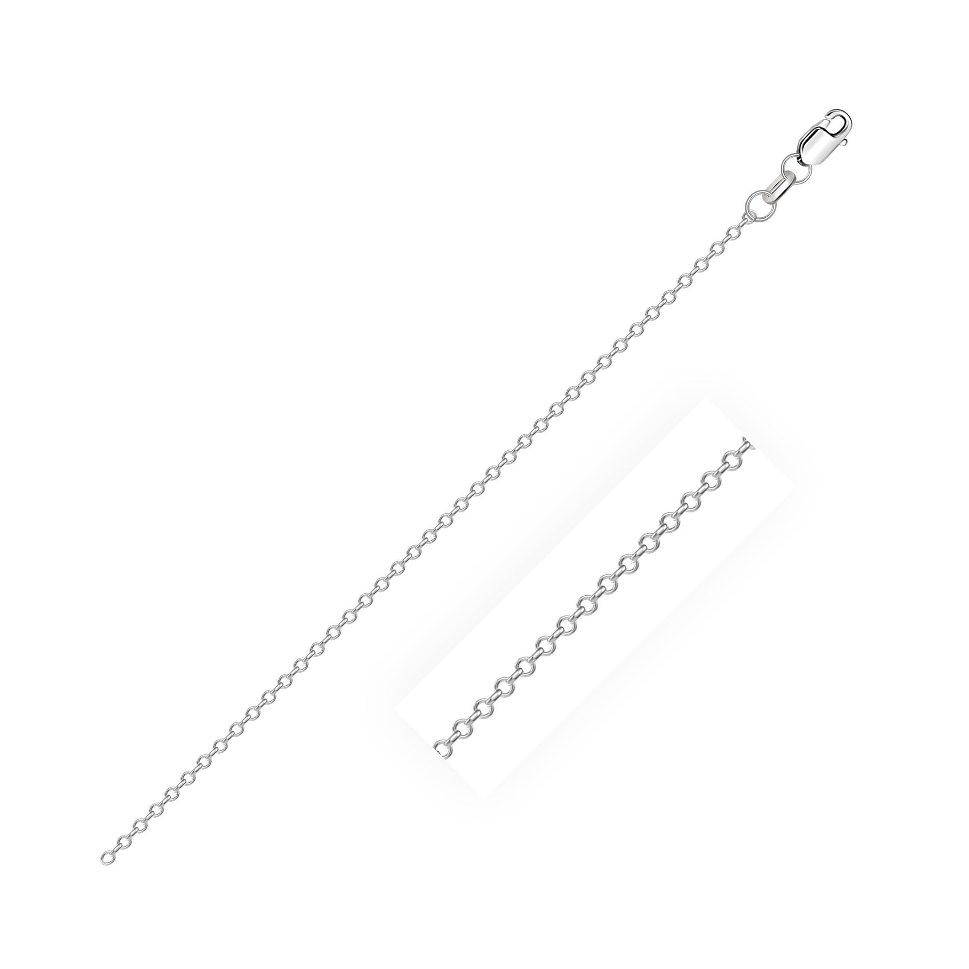 18k White Gold Diamond Cut Cable Link Chain (0.75 mm) Bids.com