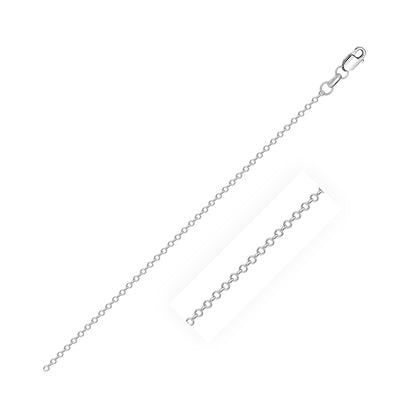 18k White Gold Diamond Cut Cable Link Chain (0.75 mm) Bids.com