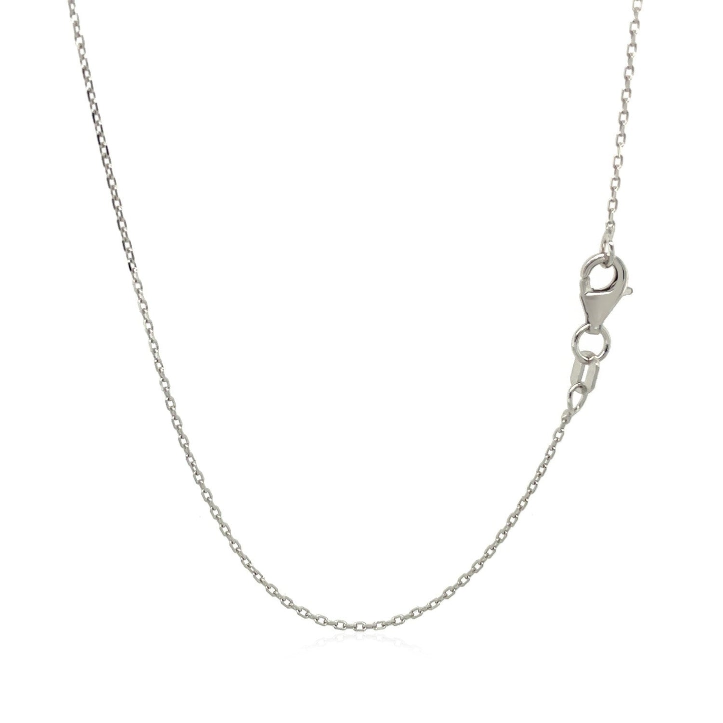 18k White Gold Diamond Cut Cable Link Chain (0.75 mm) Bids.com