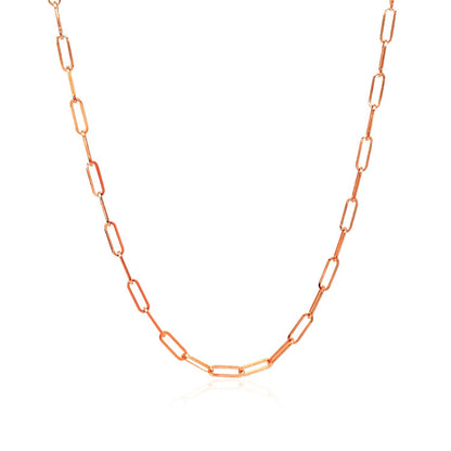 14K Rose Gold Delicate Paperclip Chain (2.1mm) Bids.com