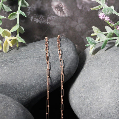 14K Rose Gold Delicate Paperclip Chain (2.1mm) Bids.com