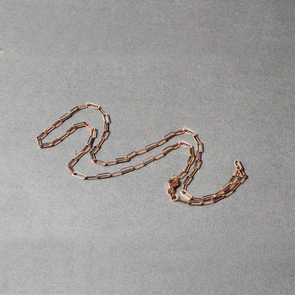 14K Rose Gold Delicate Paperclip Chain (2.1mm) Bids.com