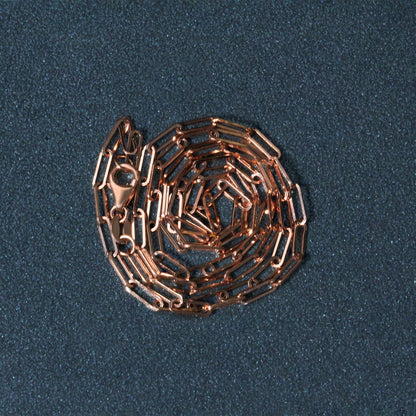 14K Rose Gold Delicate Paperclip Chain (2.1mm) Bids.com