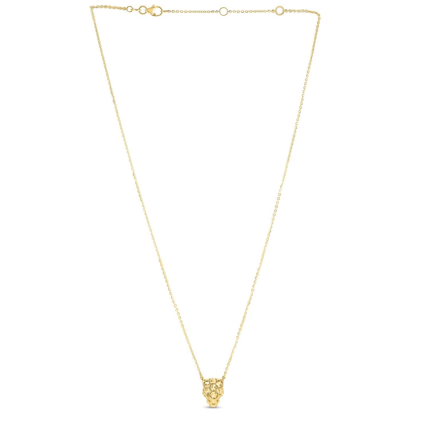 14k Yellow Gold Panther Head Necklace Bids.com