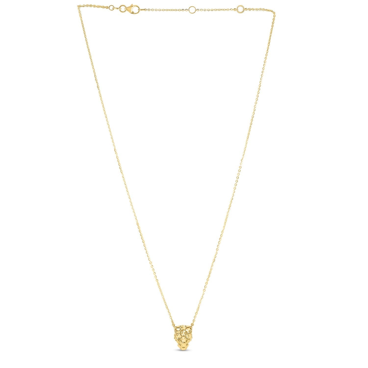 14k Yellow Gold Panther Head Necklace Bids.com