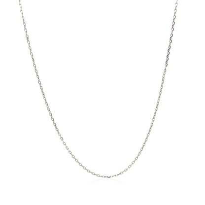 10k White Diamond Cut Cable Link Chain (0.87 mm) Bids.com