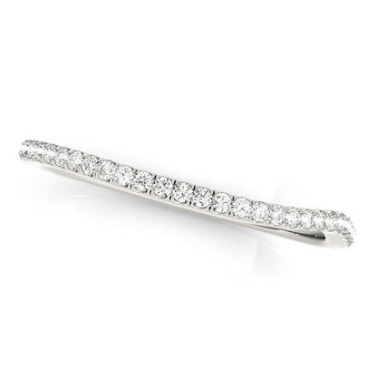 14k White Gold Slim Curved Diamond Wedding Ring (1/10 cttw) Bids.com