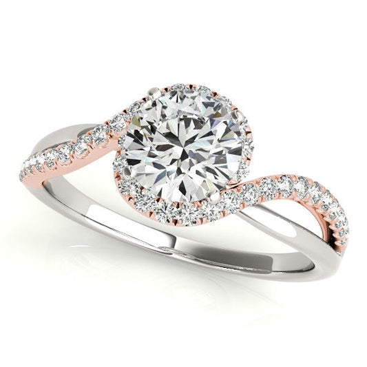 14k White And Rose Gold Bypass Band Diamond Engagement Ring (1 1/8 cttw) Bids.com