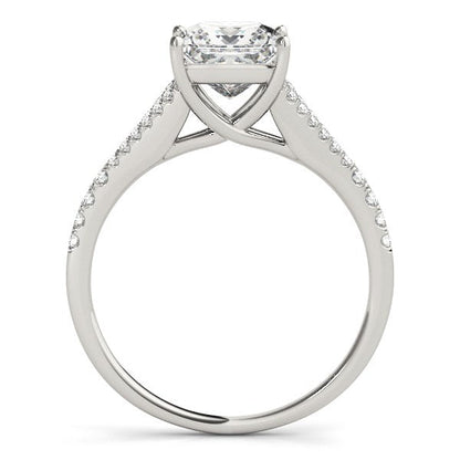14k White Gold Princess Cut Split Shank Diamond Engagement Ring (1 1/8 cttw) Bids.com