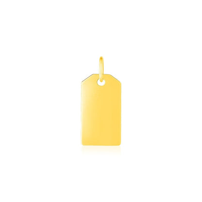 14K Yellow Gold Tag Pendant Bids.com