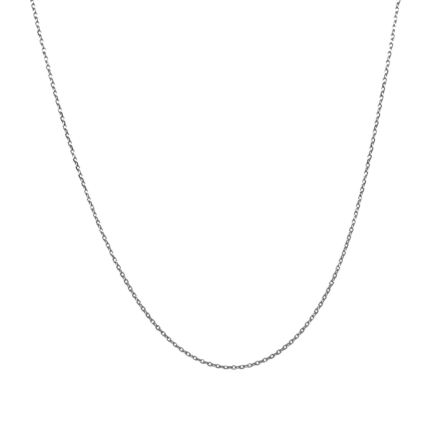 14k White Gold Diamond Cut Cable Link Chain 0.7mm Bids.com