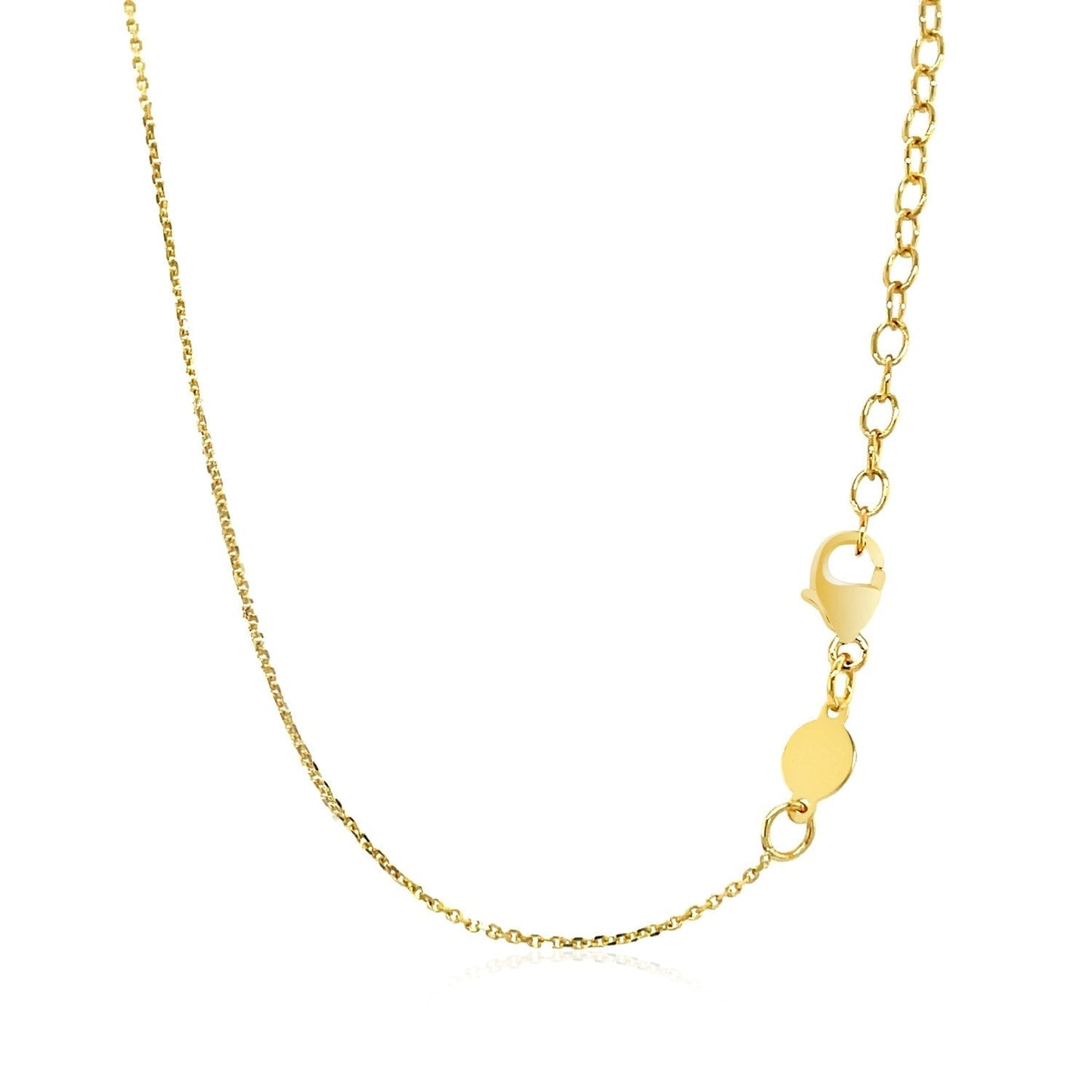 14k Yellow Gold Necklace with Polished Curved Bar Pendant Bids.com