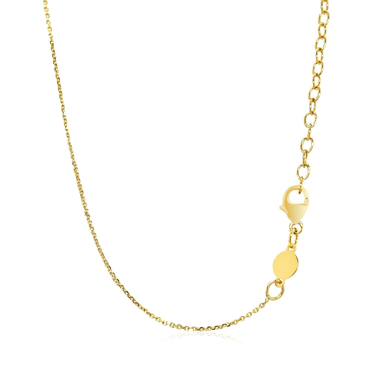 14k Yellow Gold Necklace with Polished Curved Bar Pendant Bids.com