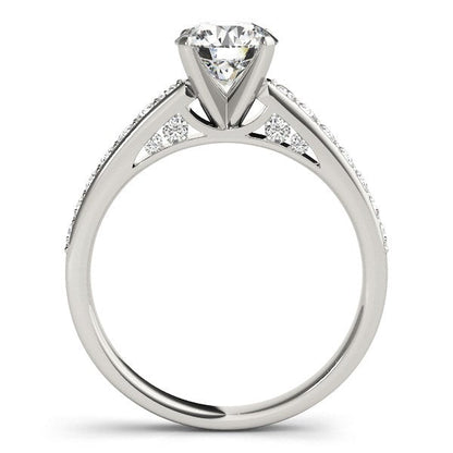 14k White Gold Single Row Prong Set Diamond Engagement Ring (1 3/8 cttw) Bids.com