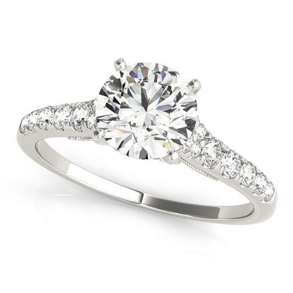 14k White Gold Diamond Engagement Ring With Single Row Band (1 3/4 cttw) Bids.com