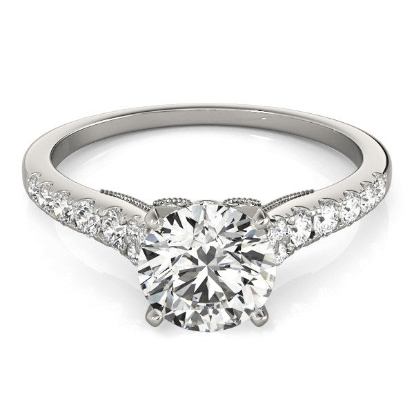 14k White Gold Diamond Engagement Ring With Single Row Band (1 3/4 cttw) Bids.com