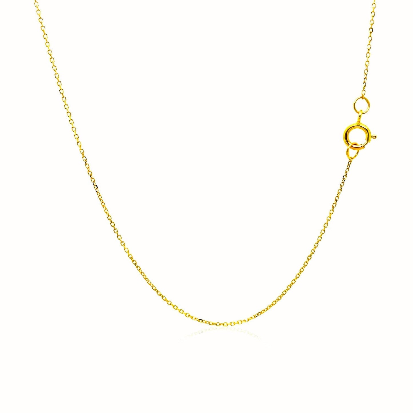 14k Yellow Gold Diamond Cut Cable Link Chain 0.7mm Bids.com