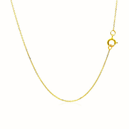 14k Yellow Gold Diamond Cut Cable Link Chain 0.7mm Bids.com