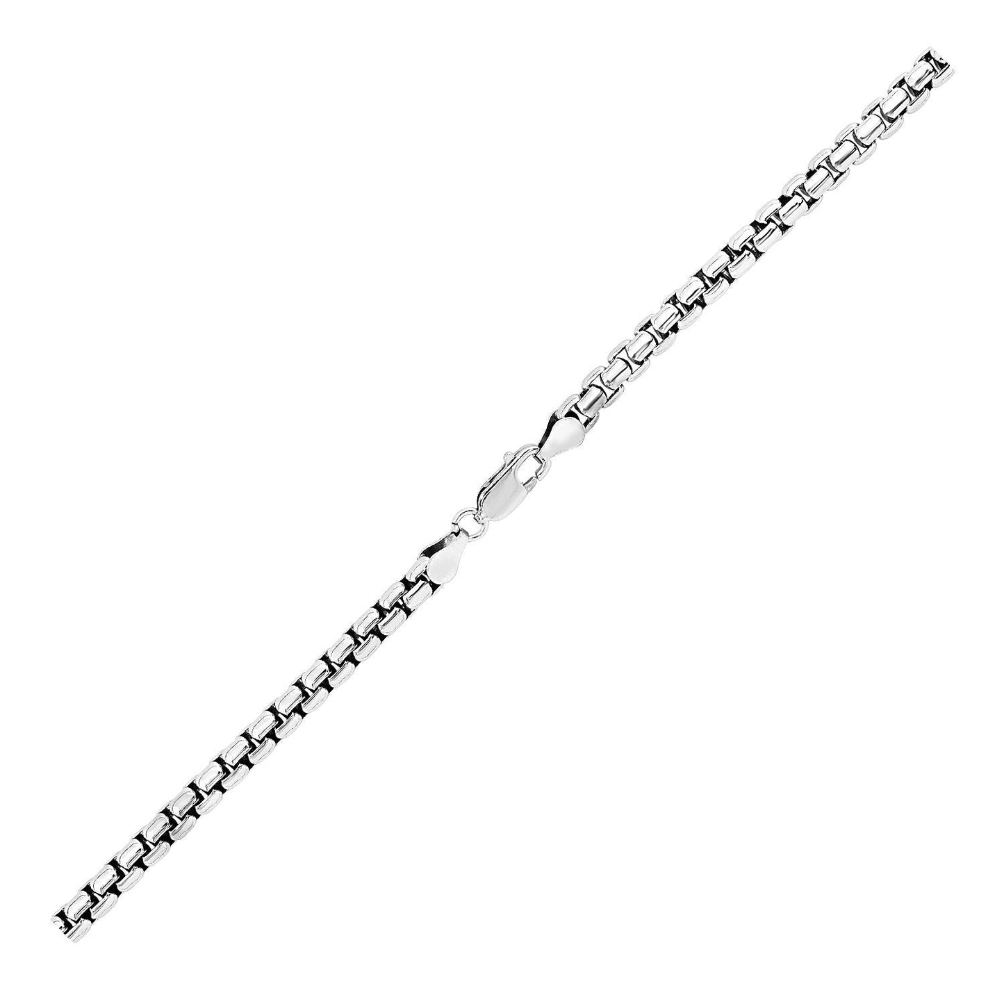5.2mm Sterling Silver Rhodium Plated Round Box Chain Bids.com