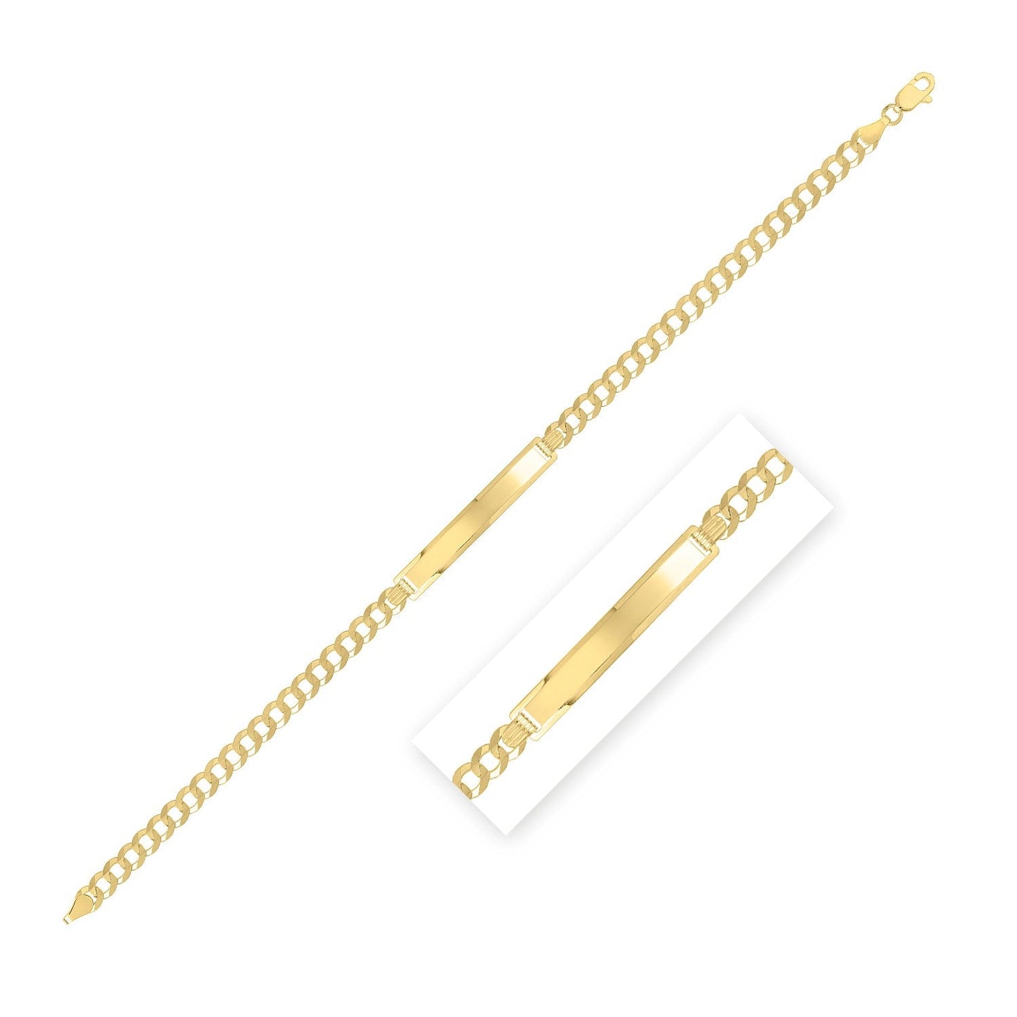 14k Yellow Gold Curb ID Bracelet (4.70 mm) Bids.com