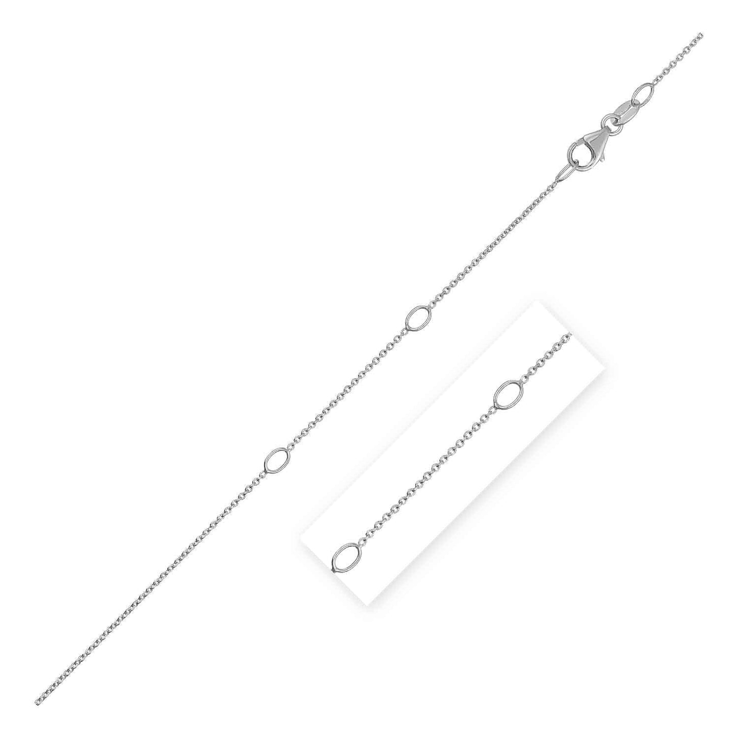Adjustable Cable Chain in 14k White Gold (1.0mm) Bids.com