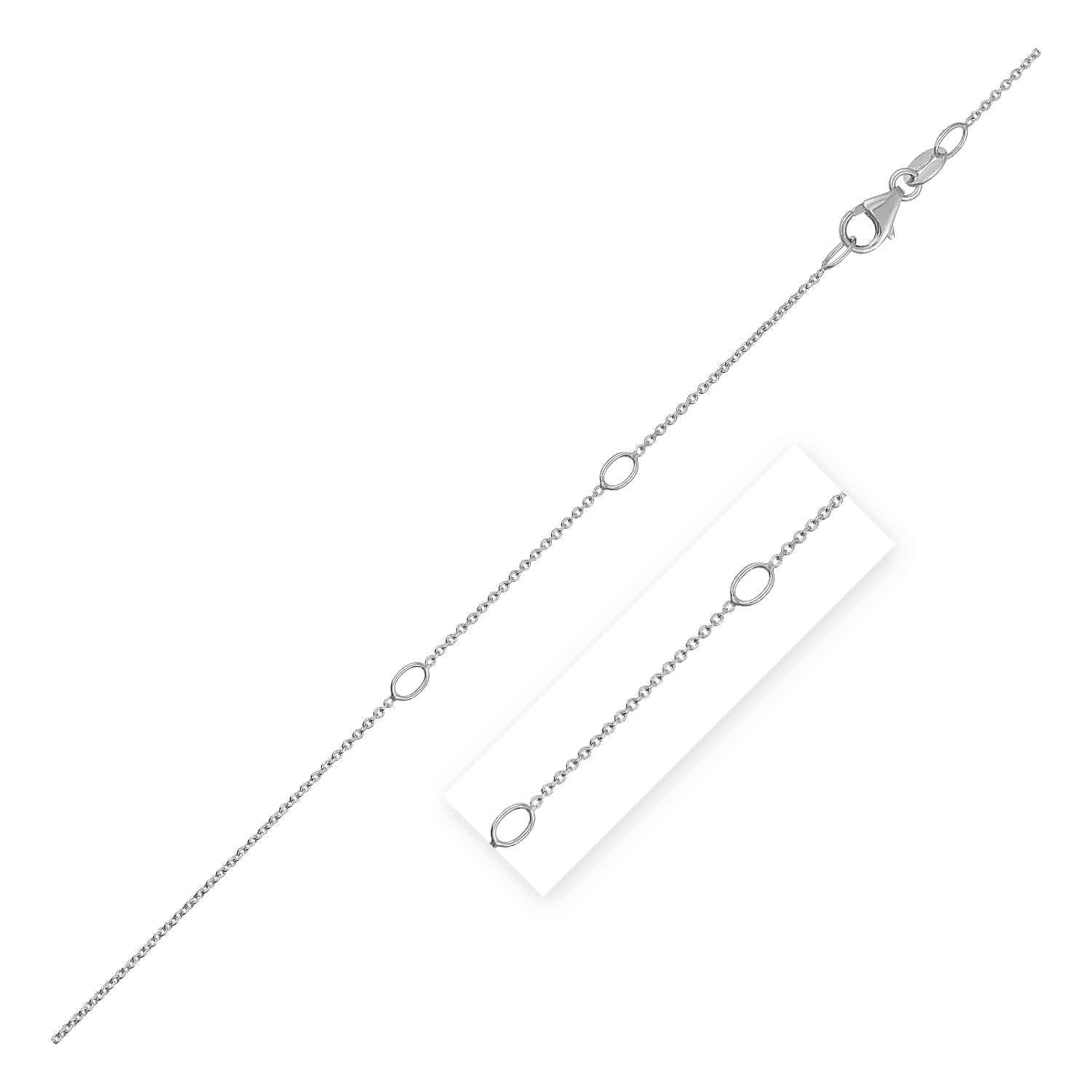 Adjustable Cable Chain in 14k White Gold (1.0mm) Bids.com