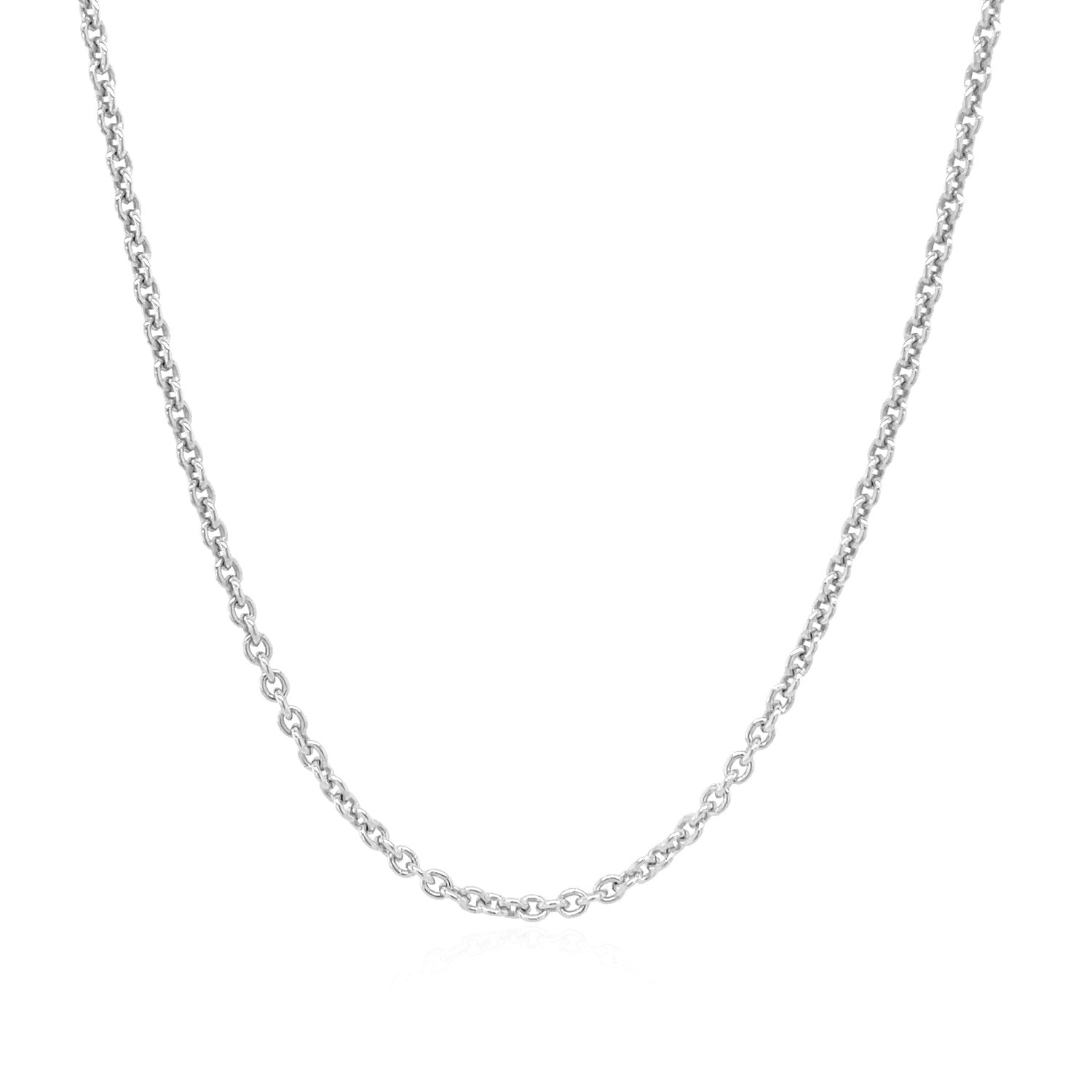 Sterling Silver Rhodium Plated Round Cable Chain 1.8mm Bids.com