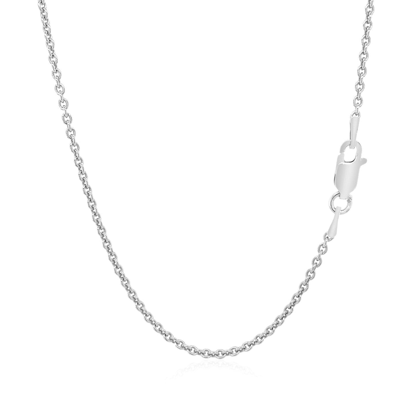 Sterling Silver Rhodium Plated Round Cable Chain 1.8mm Bids.com