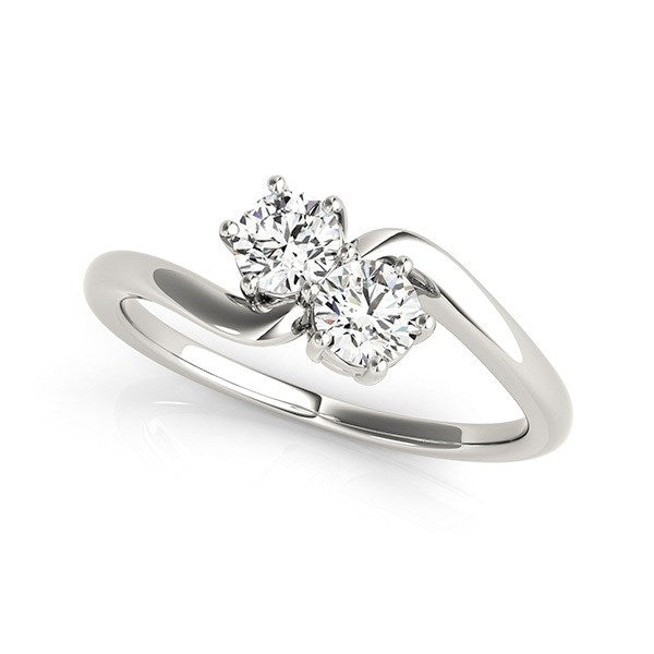 Solitaire Two Stone Diamond Ring in 14k White Gold (1/2 cttw) Bids.com
