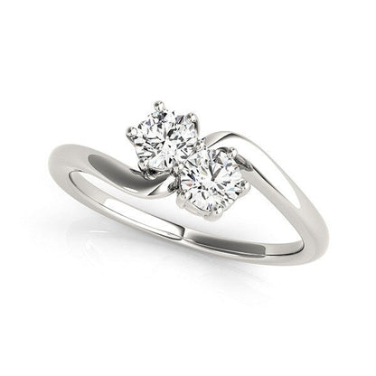 Solitaire Two Stone Diamond Ring in 14k White Gold (1/2 cttw) Bids.com