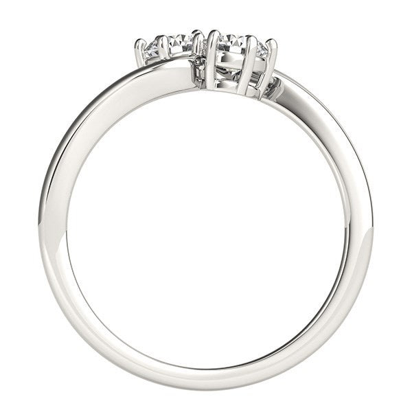 Solitaire Two Stone Diamond Ring in 14k White Gold (1/2 cttw) Bids.com