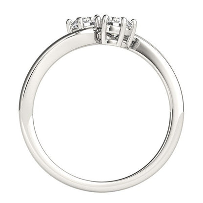 Solitaire Two Stone Diamond Ring in 14k White Gold (1/2 cttw) Bids.com