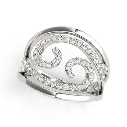 Swirl Design Diamond Ring in 14k White Gold (1/2 cttw) Bids.com