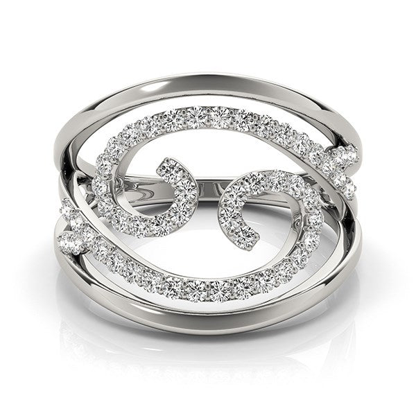 Swirl Design Diamond Ring in 14k White Gold (1/2 cttw) Bids.com