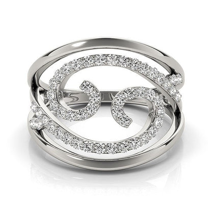 Swirl Design Diamond Ring in 14k White Gold (1/2 cttw) Bids.com
