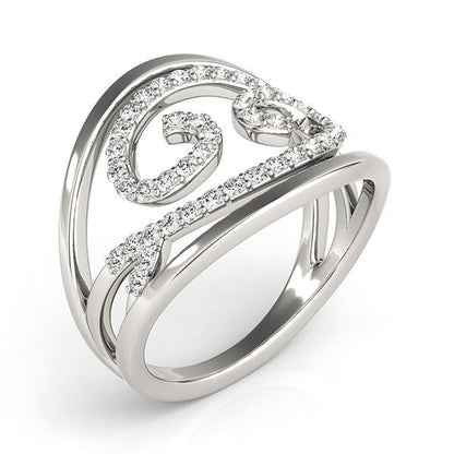 Swirl Design Diamond Ring in 14k White Gold (1/2 cttw) Bids.com