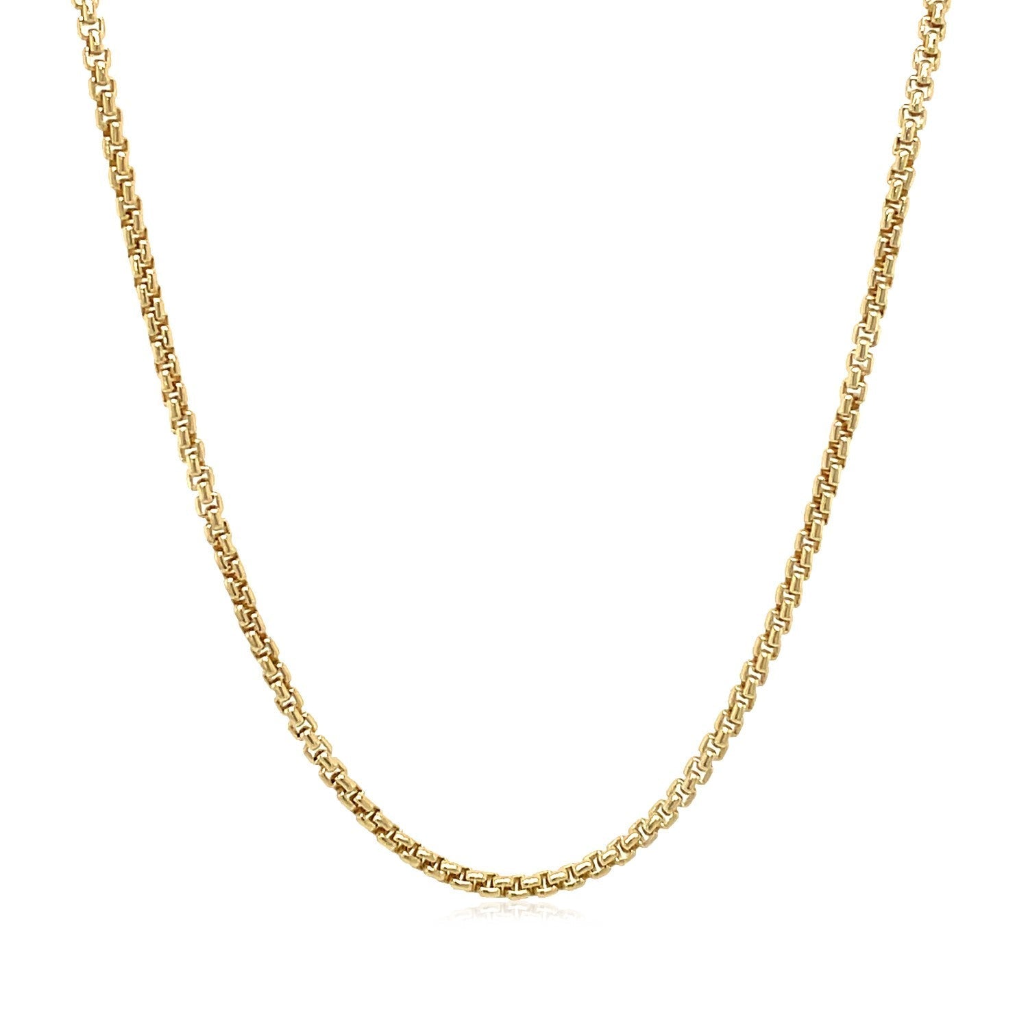 14k Yellow Gold Solid Round Box Chain 1.6 mm Bids.com