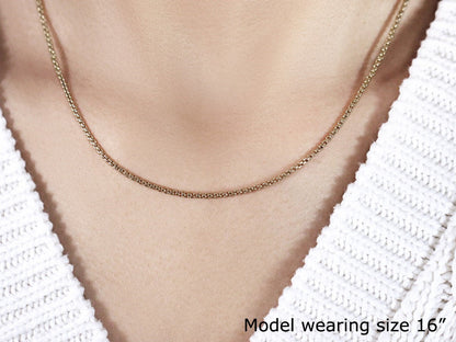 14k Yellow Gold Solid Round Box Chain 1.6 mm Bids.com