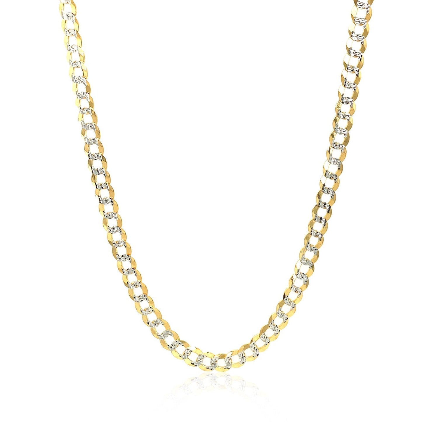 3.6 mm 14k Two Tone Gold Pave Curb Chain Bids.com