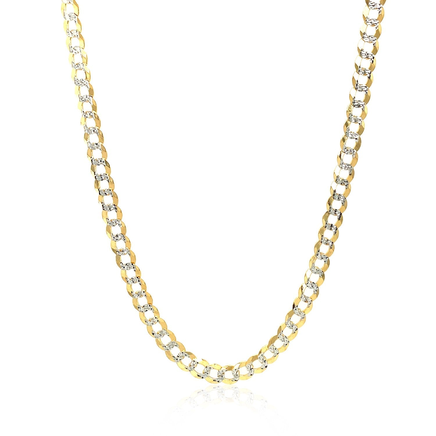 3.6 mm 14k Two Tone Gold Pave Curb Chain Bids.com