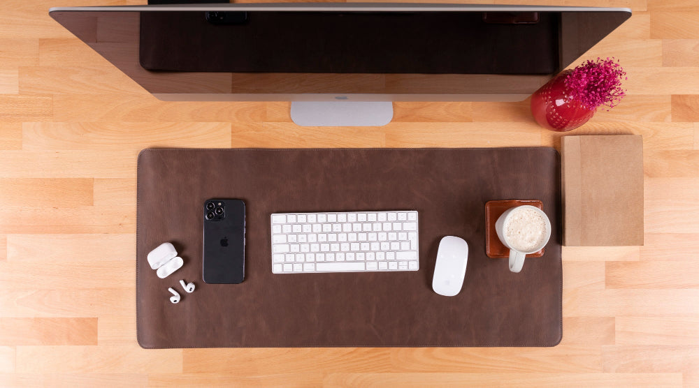 Leather Desk Mat (37 cm X 80 cm) Mizuri Leather