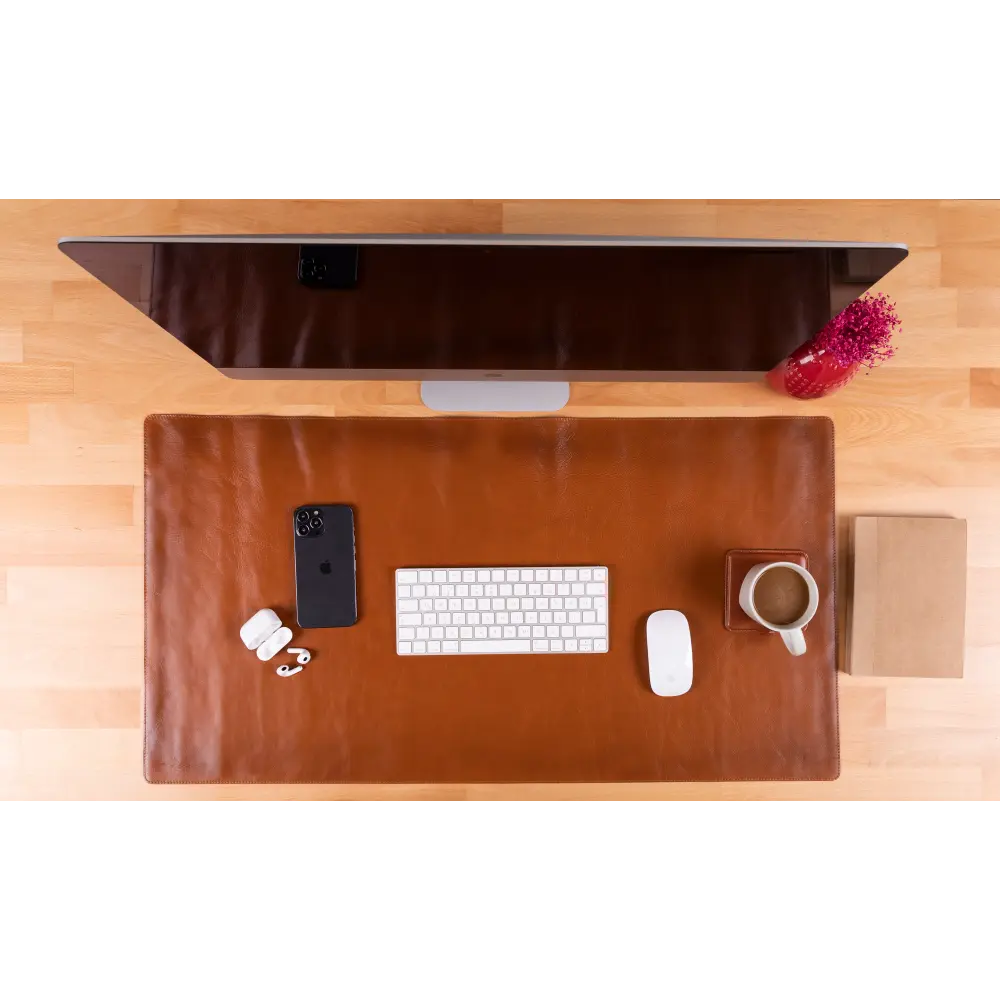 Natural Leather Desk Mat (37 cm x 80 cm) Mizuri Leather
