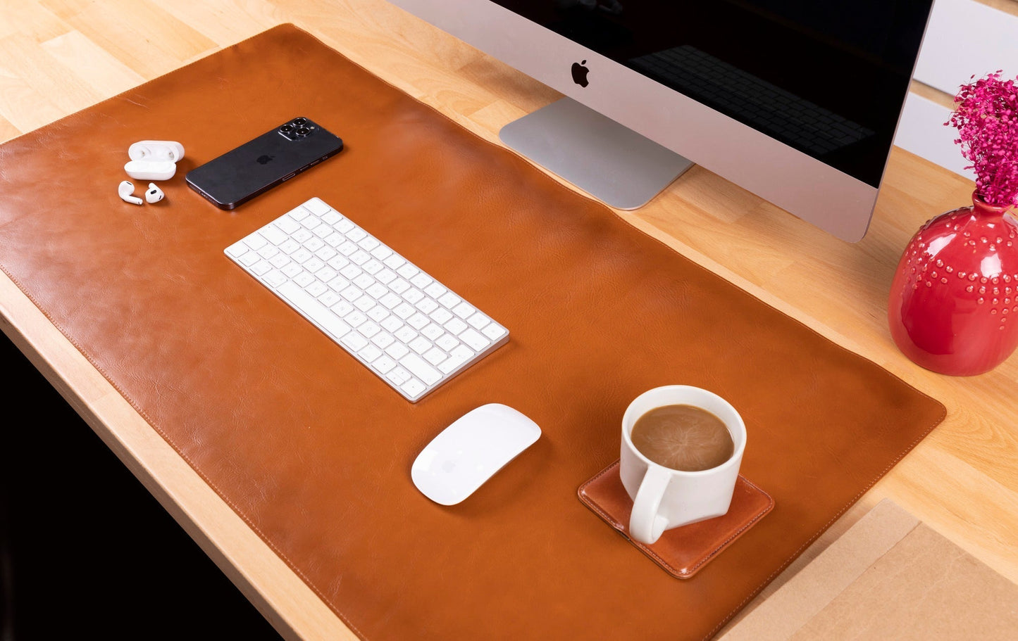 Natural Leather Desk Mat (91 cm x 48 cm) Mizuri Leather