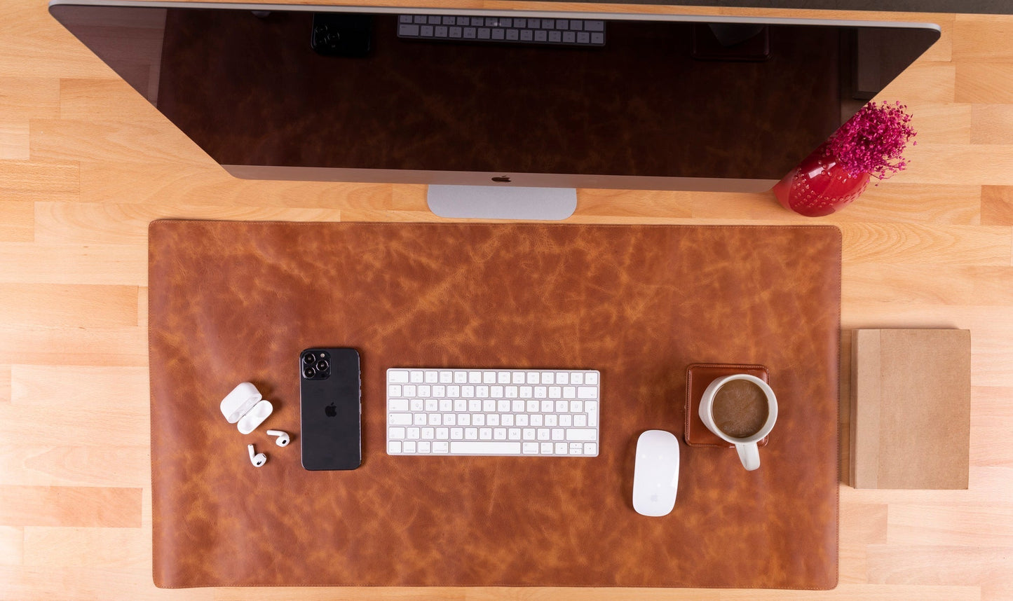 Natural Leather Desk Mat (91 cm x 48 cm) Mizuri Leather
