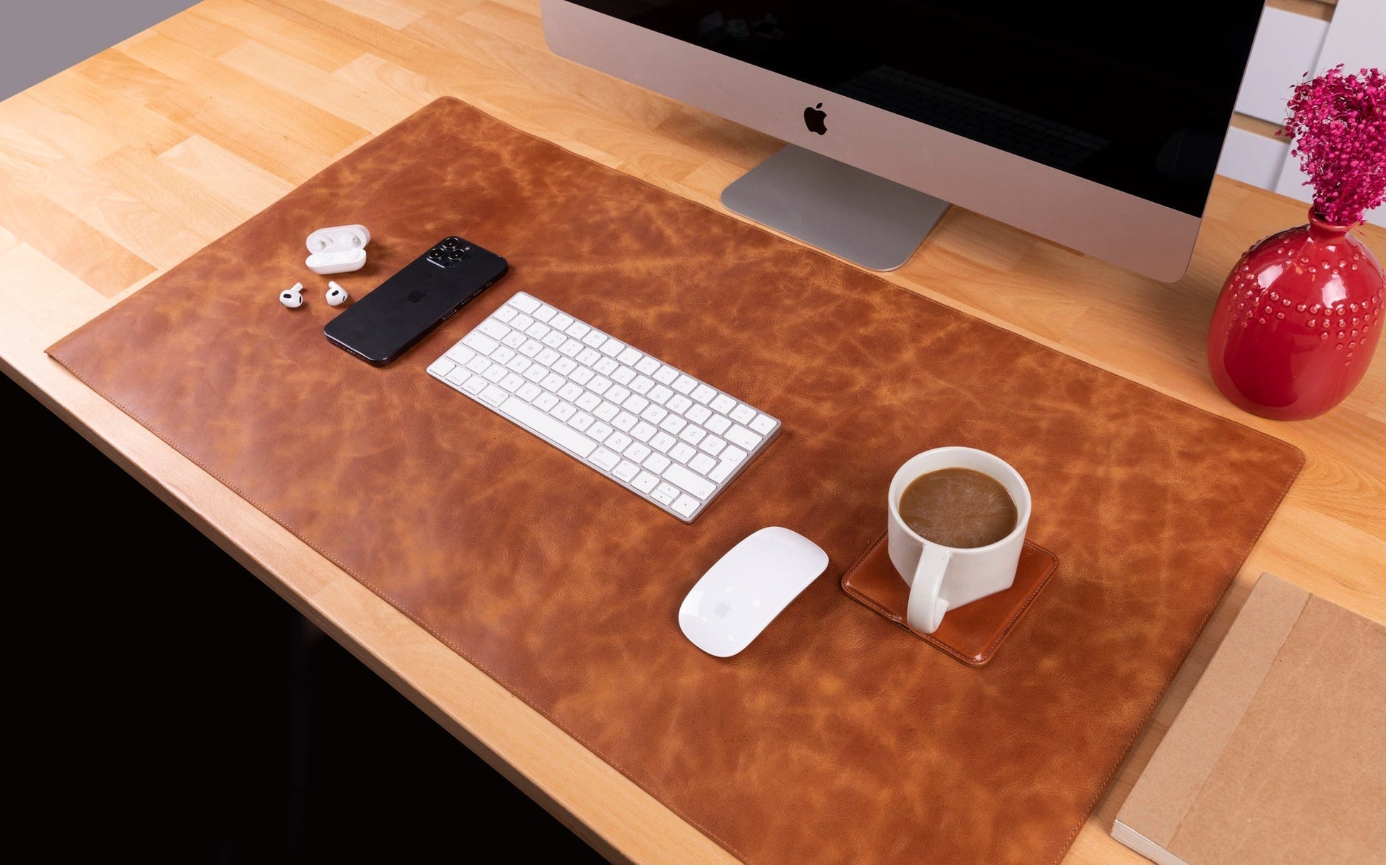 Natural Leather Desk Mat (91 cm x 48 cm) Mizuri Leather