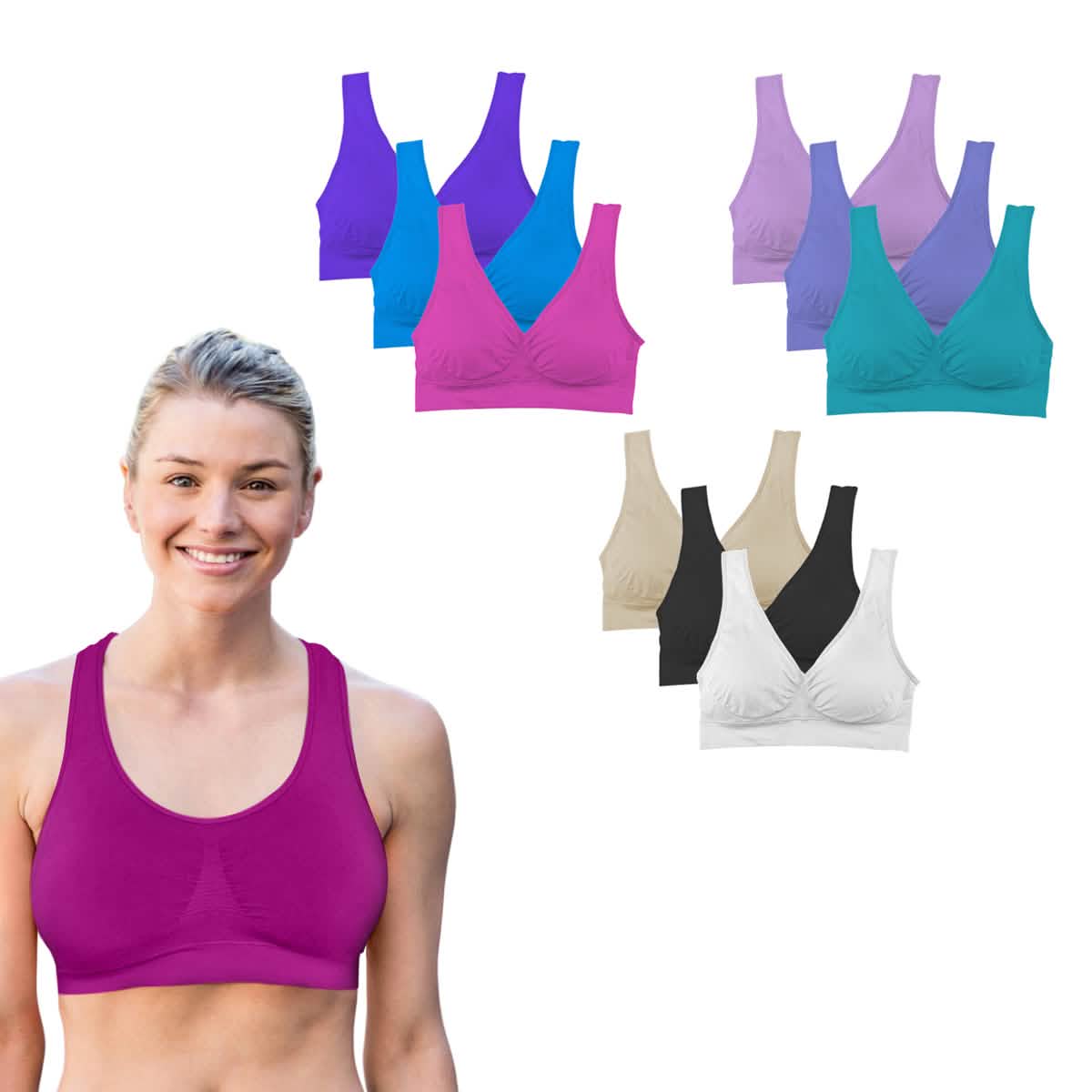 3 Pack: Seamless Lightweight Comfort Bras DailySale