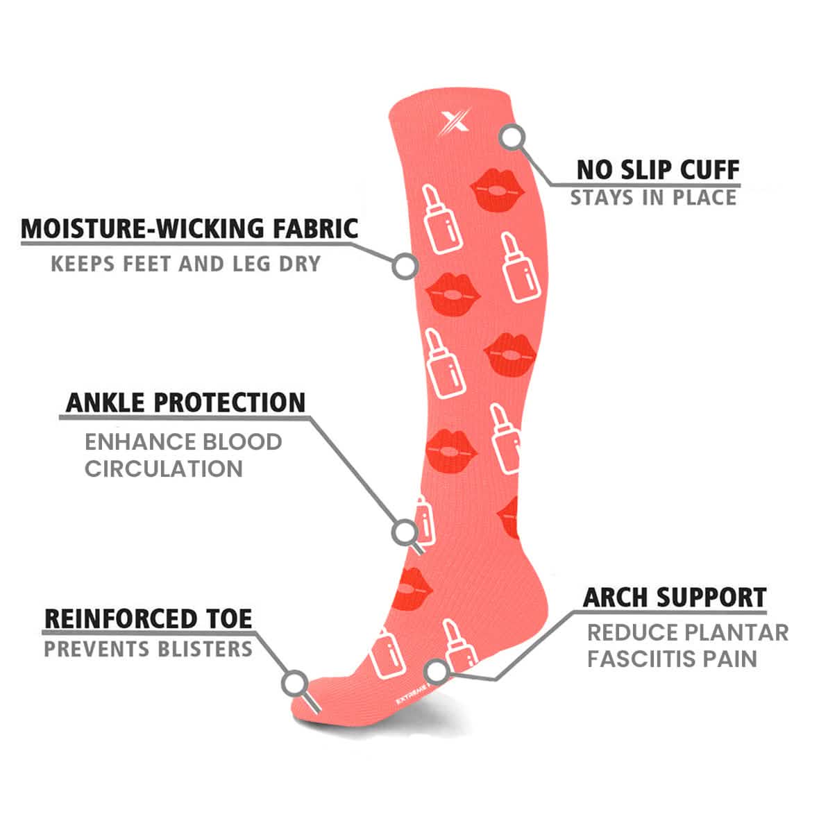 6-Pairs: Women's Pain Relief And Recovery Knee High Compression Socks DailySale