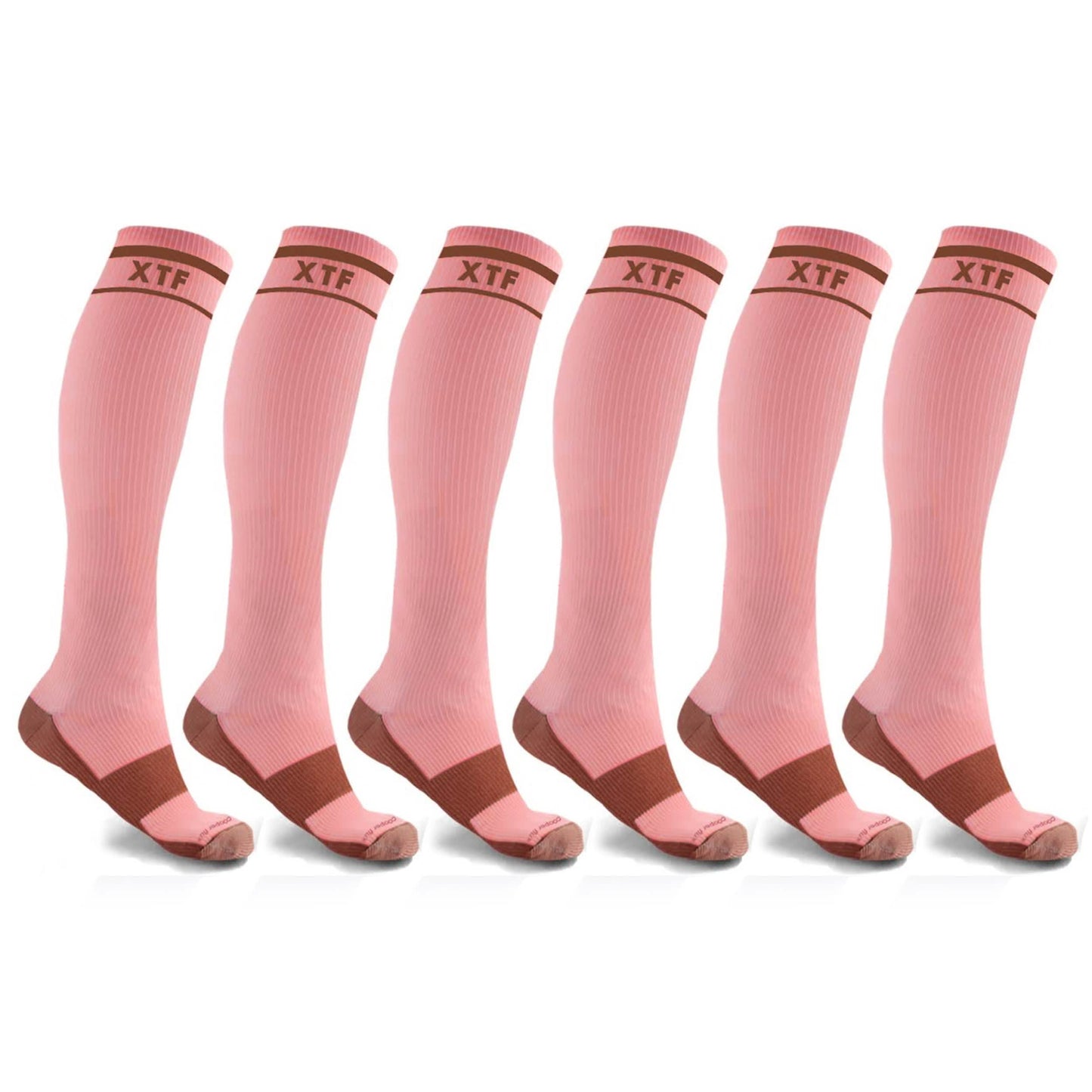 6-Pairs: Unisex Copper-Infused Knee High Compression Socks DailySale